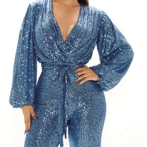 Blue Sequin Jumpsuit